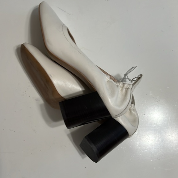 Everlane The Italian Leather Day Heel White Stacked Heel Size 9 - Picture 4 of 10
